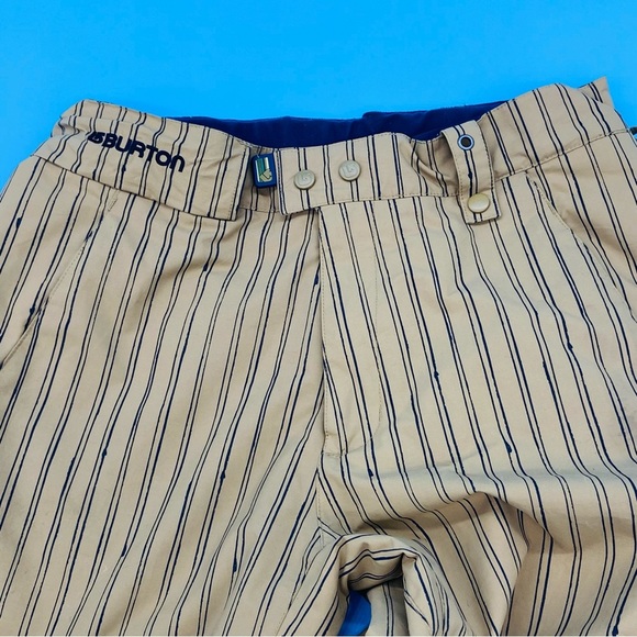 Burton White Collection Boarding Snow Pants Tan with Black Stripes Size Medium - Picture 5 of 16